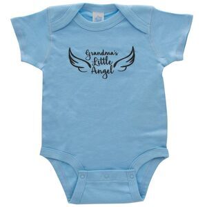 Grandma's Little Angel 100% Cotton Baby Blue Bodysuit, 3-6M